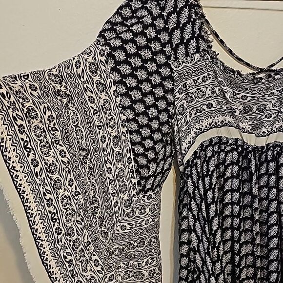 Free People “Heart Of Gold” Blue/Black Dress medium - Picture 5 of 10